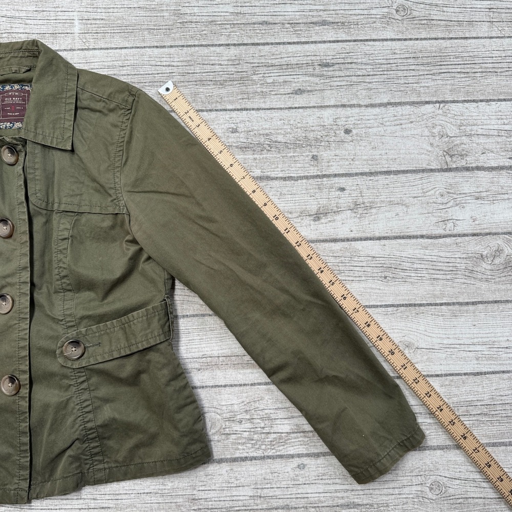 Vintage Old Navy Jacket Women's Small Olive Green Military Utility Field Coat - Picture 5 of 7